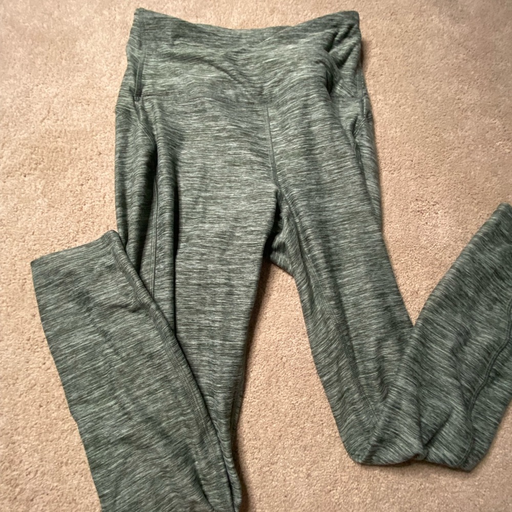 Green cross waist full leggings